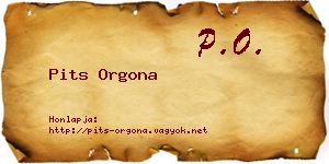 Pits Orgona névjegykártya
